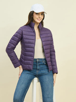 Madame Quilted Purple Puffer Jacket