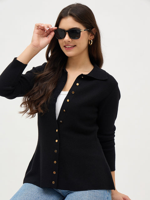 Madame Black Viscose Blend Sweater