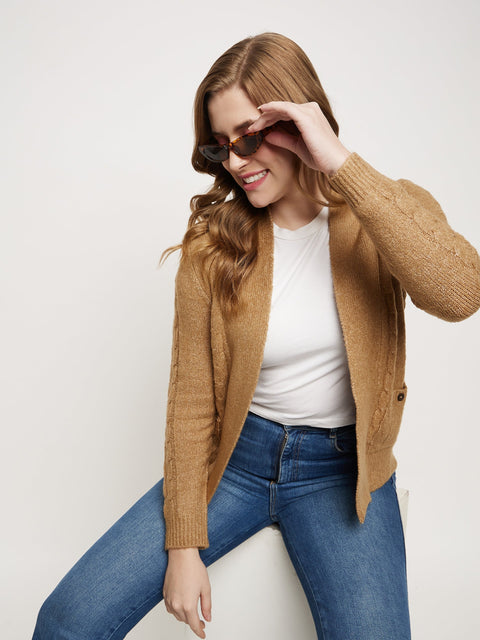 Madame Khaki Cable Knit Shrug