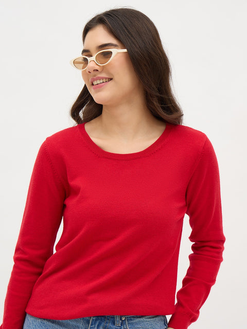 Madame Red Basic Pullover Sweater