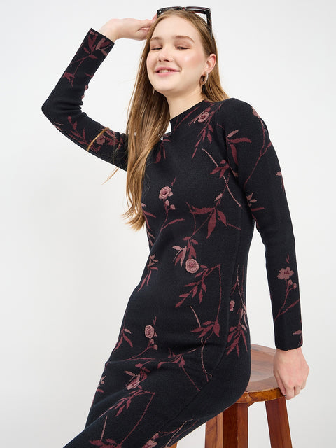 Madame Designer Black Knit Dress