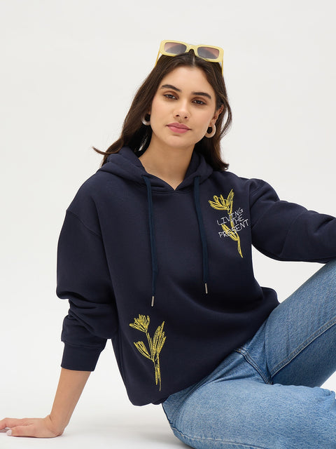 Madame Blue Floral Cotton Sweatshirt