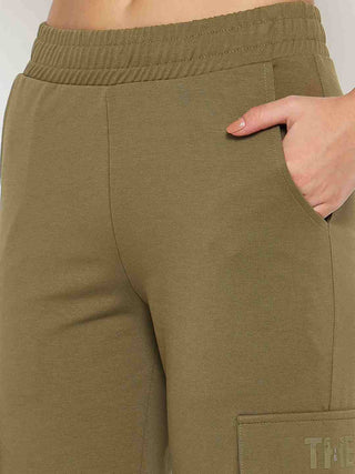 mSECRET Straight Olive Green Cargo Track Bottoms