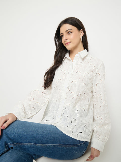 Madame White Cotton Poplin Shirt