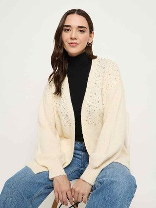 Madame Beige Front Pocket Shrug