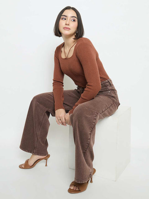 Madame Brown Straight Fit Jeans