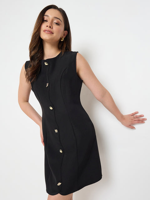 Madame Black Sleeveless Formal Dress