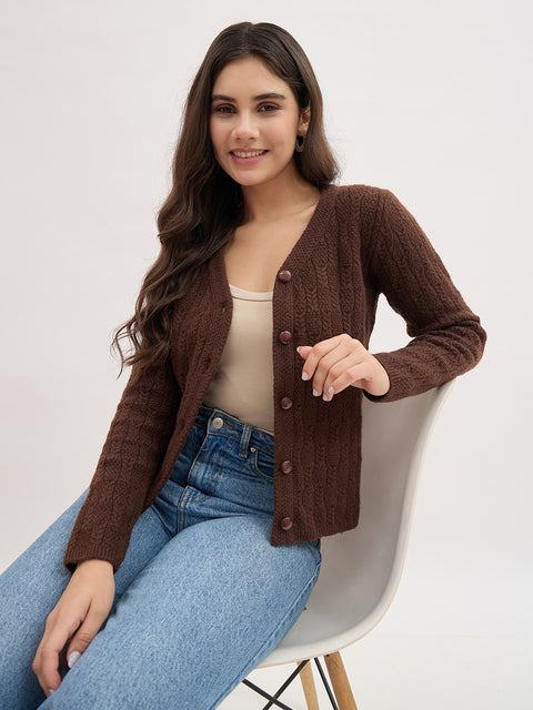 Madame Chocolate Rayon Blend Cardigan