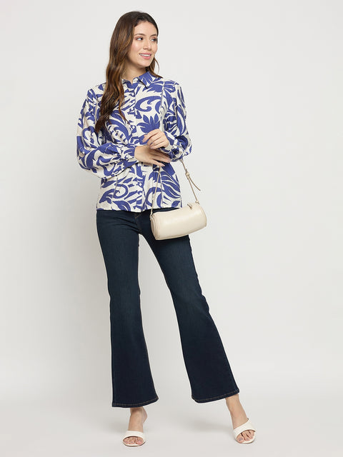 Madame Midnight Blue BCI Cotton Whiskered Flared Ankle Jeans