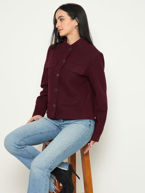Madame Maroon Short Coat