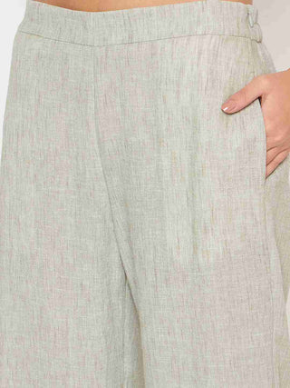 Madame Lace Inserted Top and Bottom Green Co-ord Set