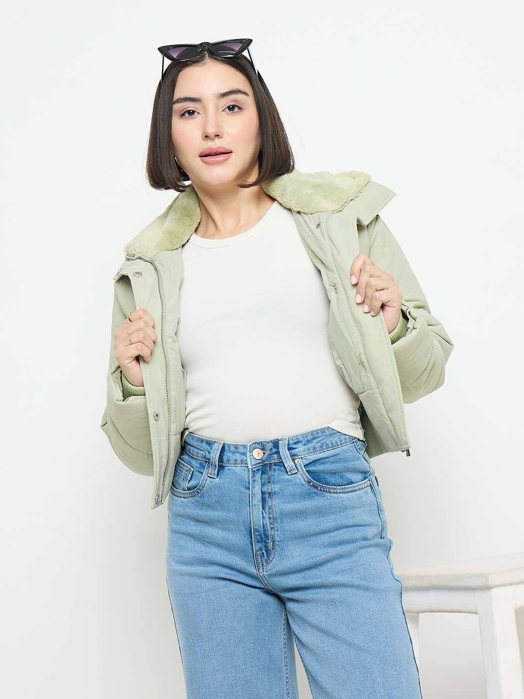 Madame Quilted Mint Jacket color swatch