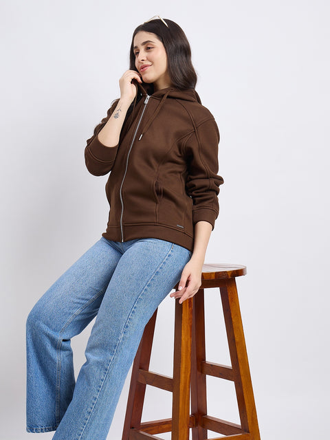 Madame Solid Brown Sweatshirt