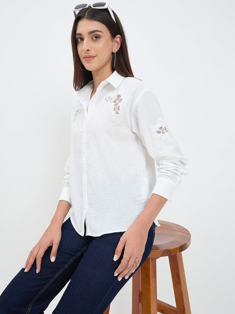Madame White Cutwork Shirt