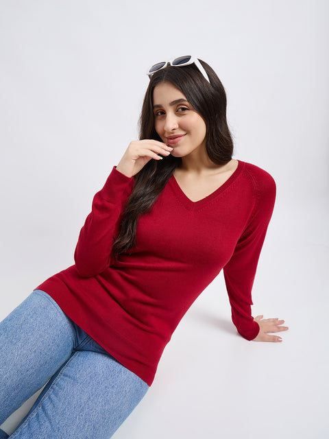 Madame Designer Maroon Sweater