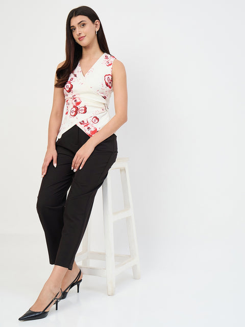 Madame Black Pleated Formal Trousers