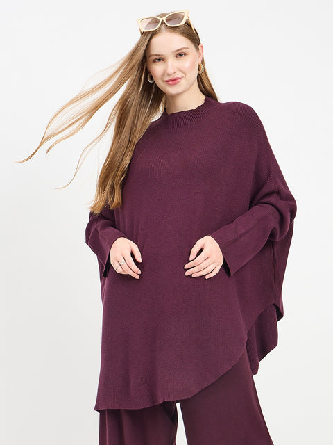 Madame Designer Purple Knit Co-ord Set
