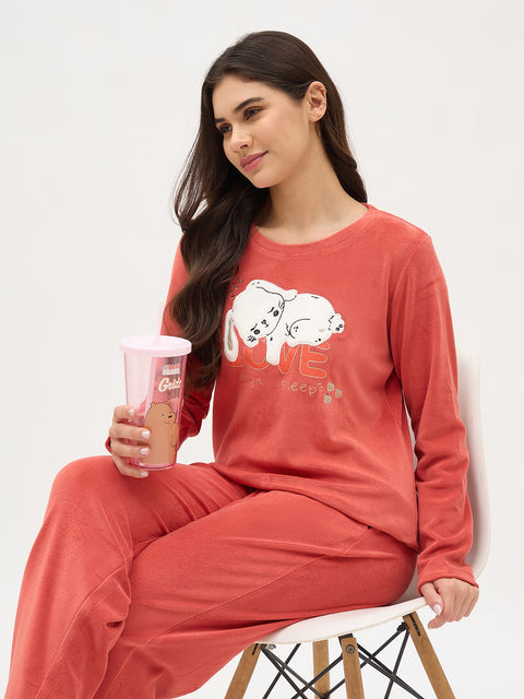 mSECRET Brick Printed Night Suit