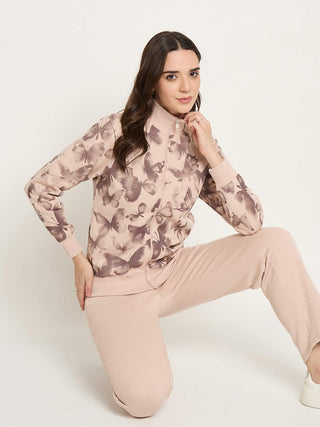 mSECRET Geometric Print Beige Nightsuit