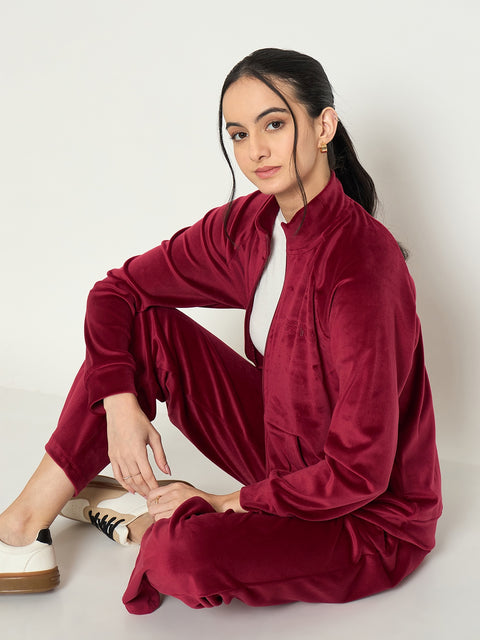 mSECRET Maroon Mock Neck Night Suit