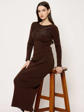 Madame Sweater and Skirt Shimmery Knitted Co-ord Set