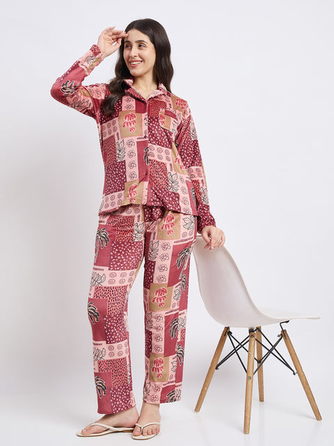 mSECRET Blush Printed Nightsuit