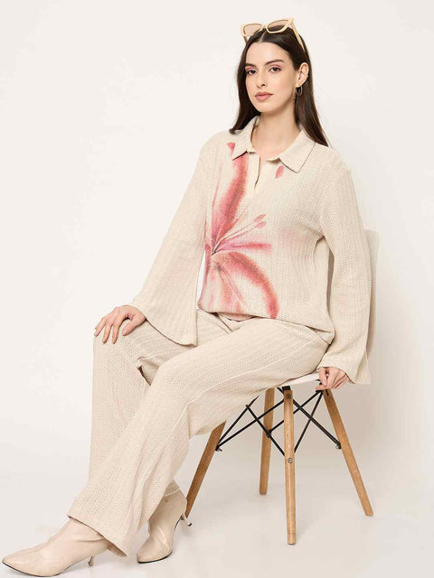 Madame Beige Floral Print Shirt