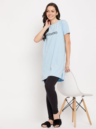 mSECRET Sky Cotton Typography 2 pc Nightsuit