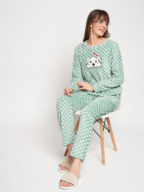 mSECRET Green Round Neck Nightsuit