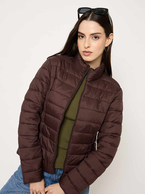 Madame Quilted Brown Puffer Jacket