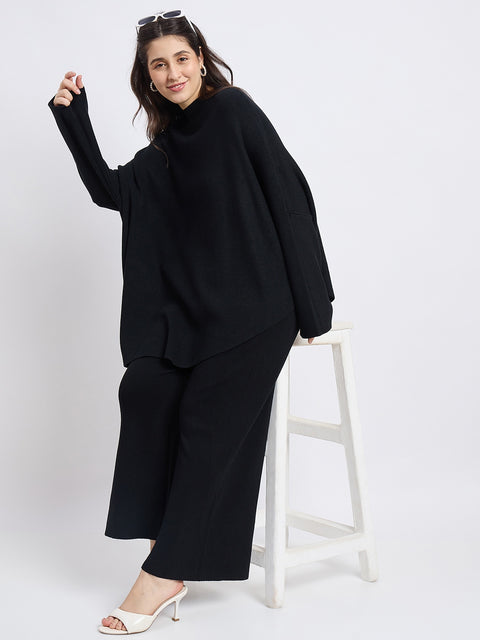 Madame Designer Black Knit Co-ord Set