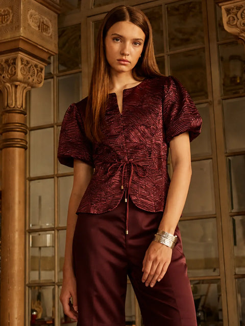 Madame Designer Maroon Co-ord Set