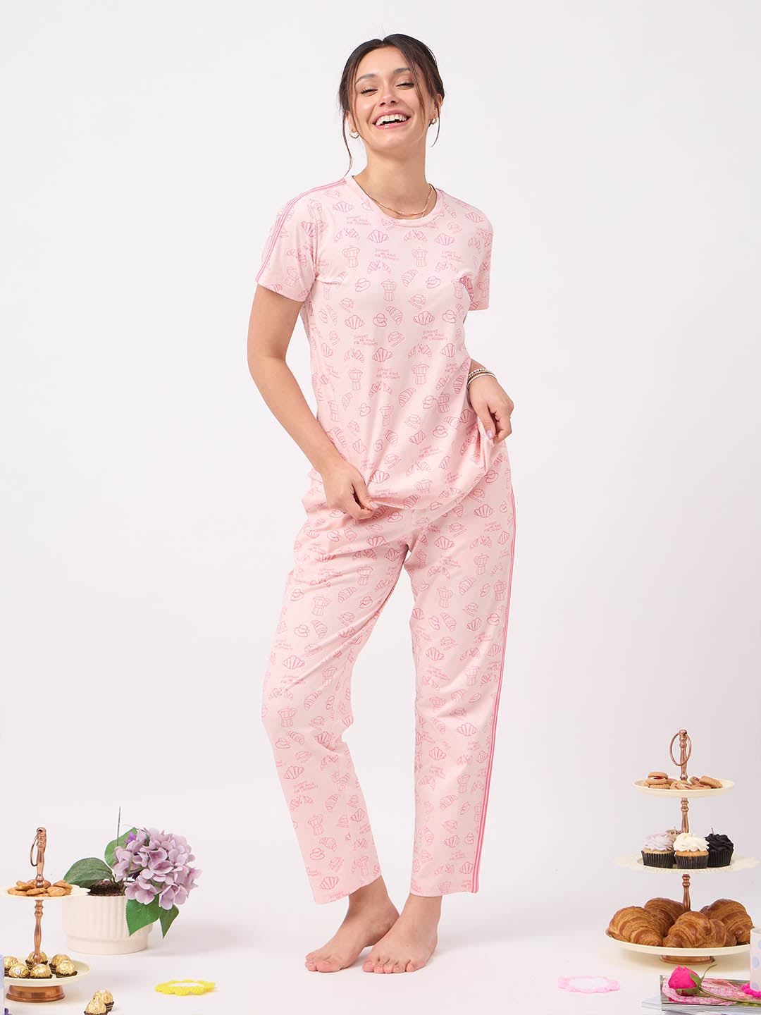 mSECRET Peach Cotton Night Suit color swatch
