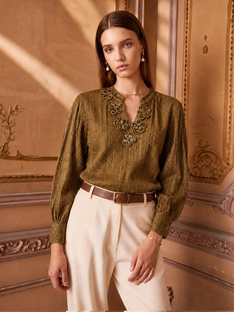 Madame Solid Golden Tunic Top