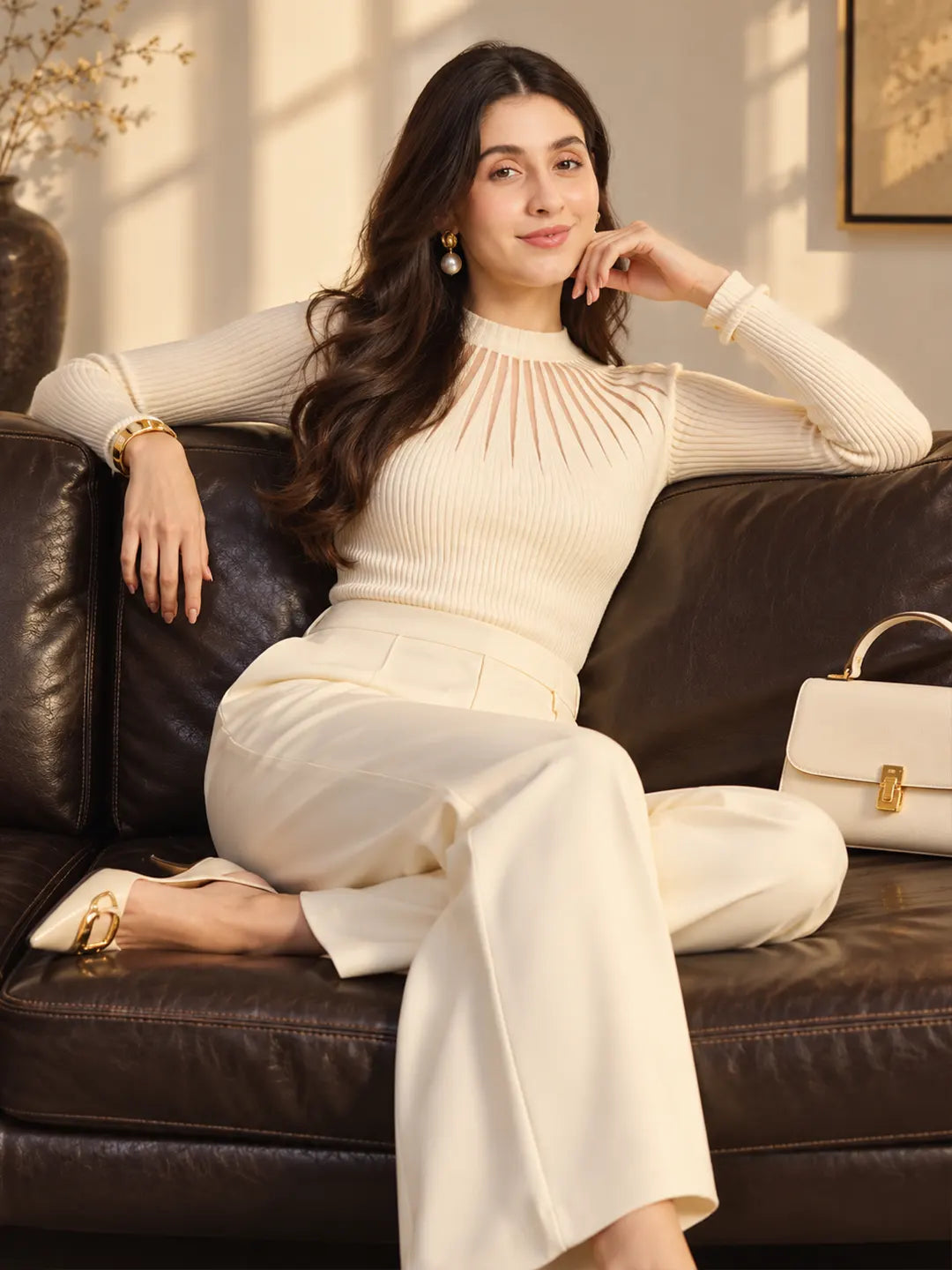 Madame Beige Knit Top color swatch