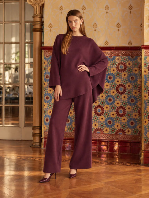 Madame Designer Purple Knit Co-ord Set