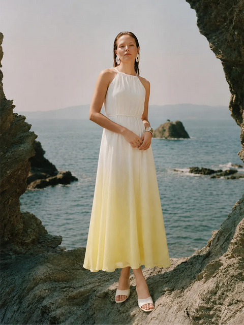 Madame Yellow Flared Dress