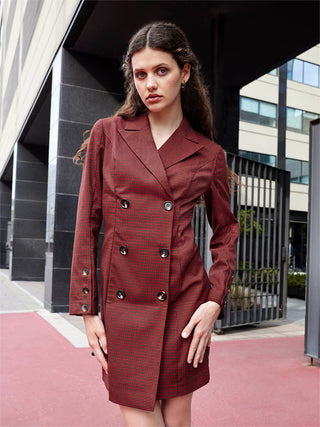 Madame Double Breasted Red Dress