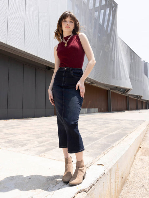 Madame Midnight Blue Denim Skirt