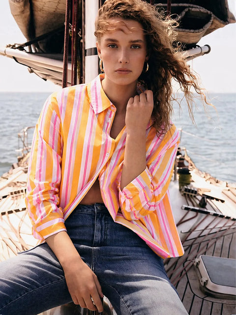 Madame Striped Mustard Yellow Shirt