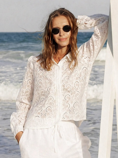 Madame White Cotton Poplin Shirt